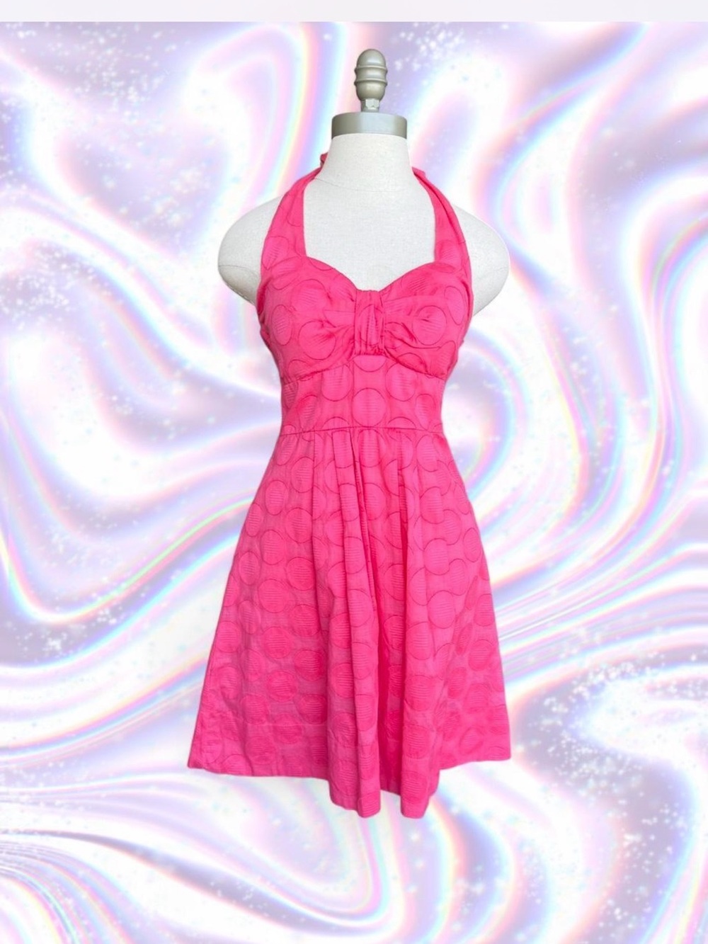 B Darlin Pink Halter Fit-and-Flare Mini Dress